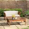 Alaterre Furniture Stamford Eucalyptus Wood Outdoor Bench with Coffee Table, Set of 2 ANSF023EBO - alternate 9